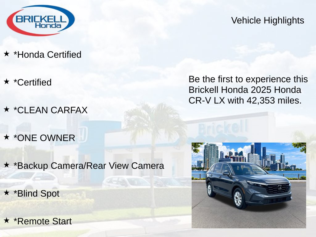 Certified 2025 Honda CR-V LX image 9