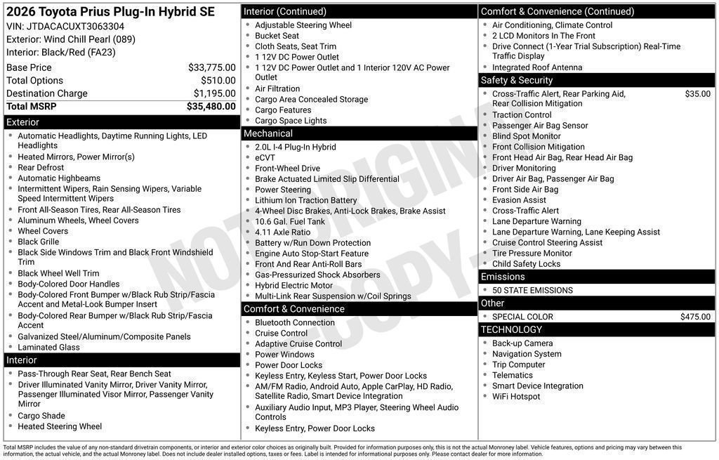 New 2026 Toyota Prius Plug-In Hybrid image 59