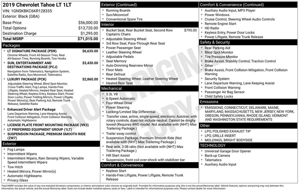 Used 2019 Chevrolet Tahoe LT w/ LT Signature Package image 43