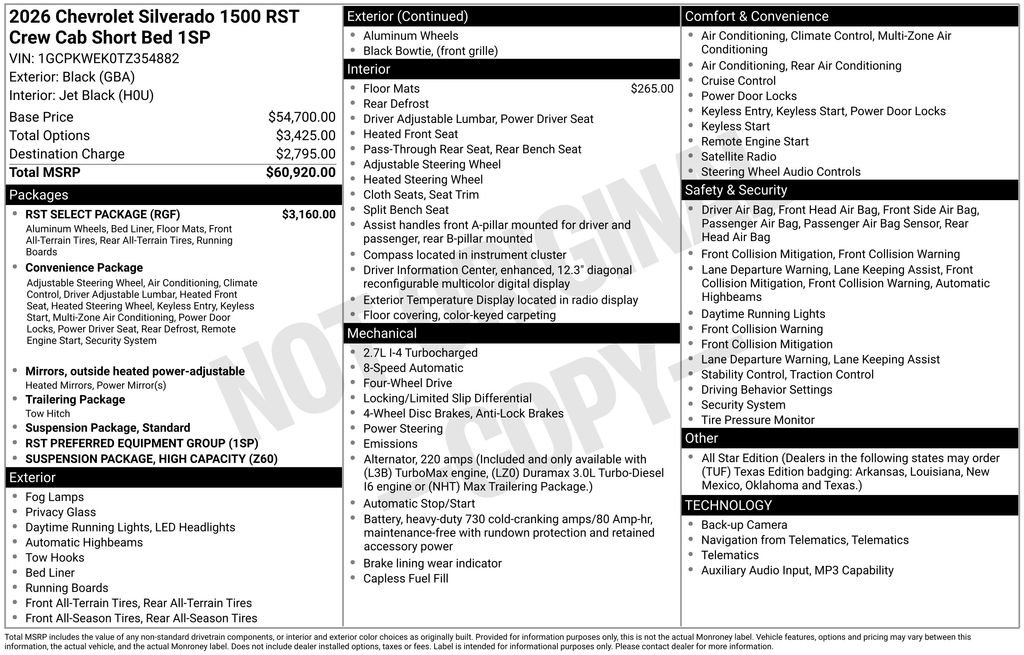 New 2026 Chevrolet Silverado 1500 RST w/ RST Select Package AWD/4WD image 26