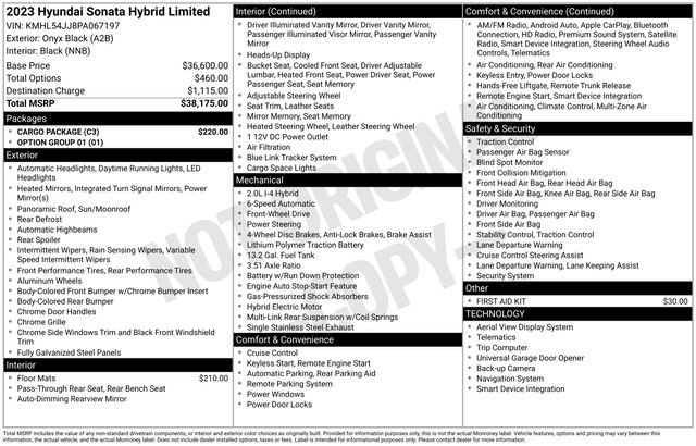 Used 2023 Hyundai Sonata Limited w/ Cargo Package FWD image 30