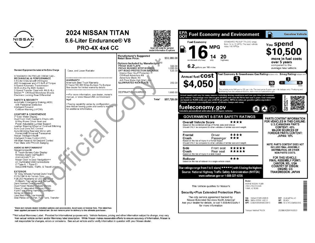 Used 2024 Nissan Titan PRO-4X w/ Off Road Protection Package AWD/4WD image 13