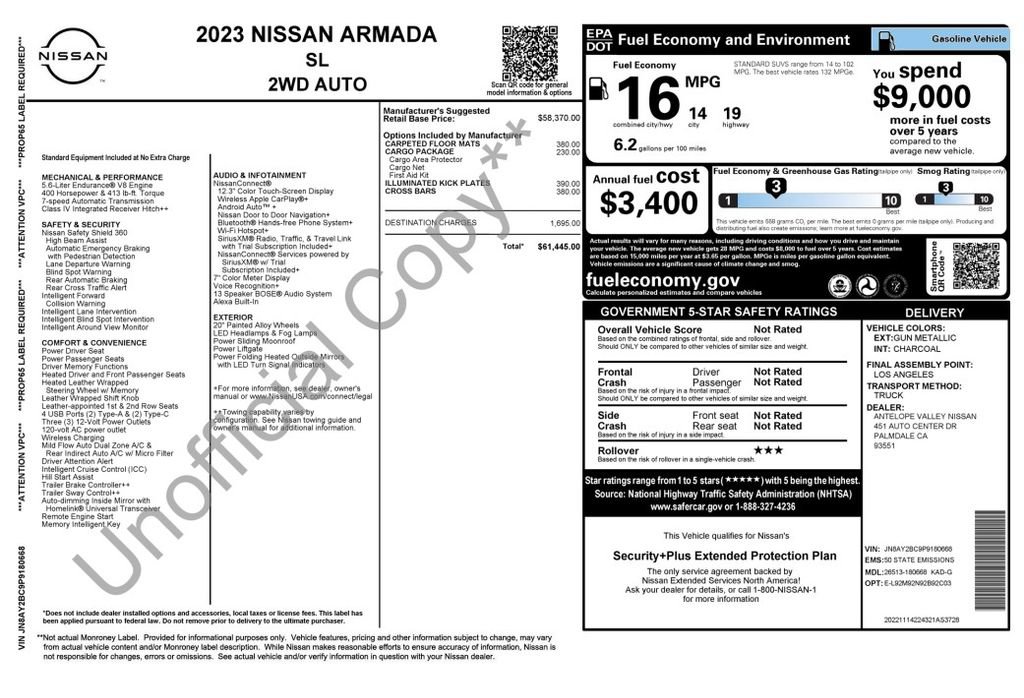 Used 2023 Nissan Armada SL w/ Cargo Package RWD image 4