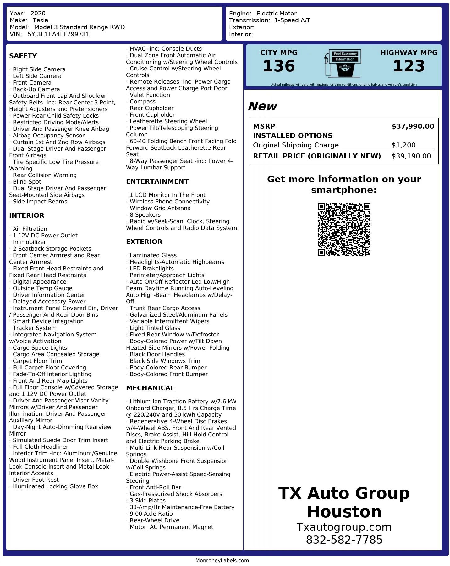 Used 2020 Tesla Model 3 image 3