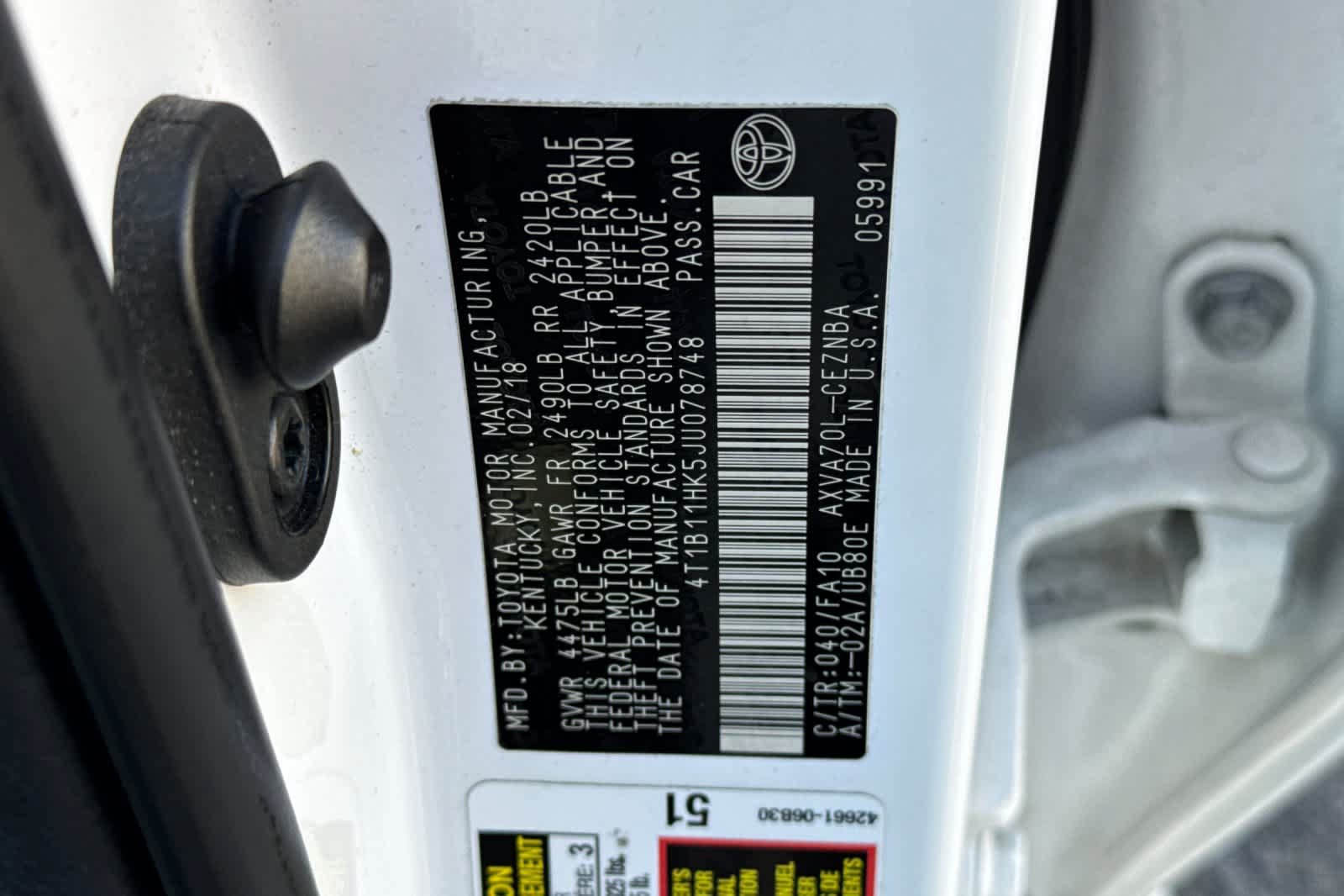 Used 2018 Toyota Camry LE FWD image 30