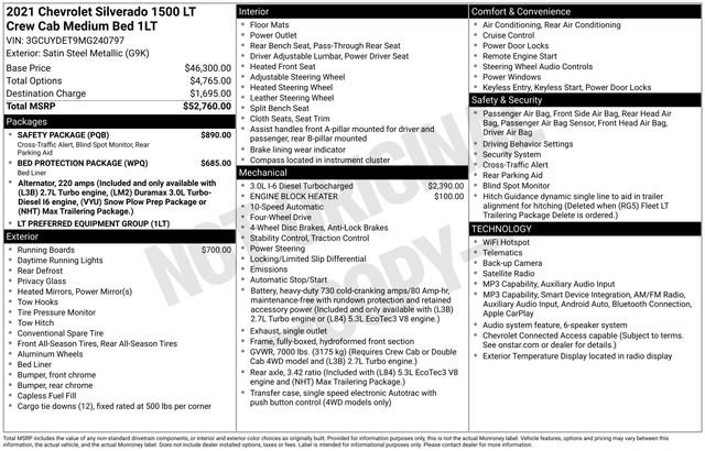 Used 2021 Chevrolet Silverado 1500 LT w/ Safety Package AWD/4WD image 18