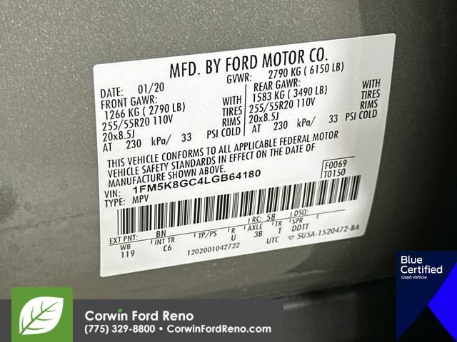 Certified 2020 Ford Explorer ST w/ Premium Technology Package AWD/4WD image 39