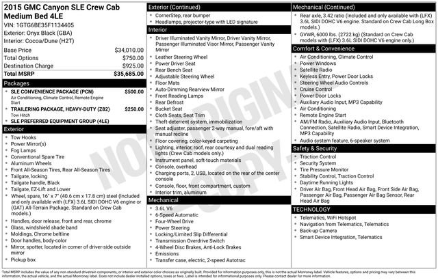 Used 2015 GMC Canyon SLE w/ SLE Convenience Package image 41