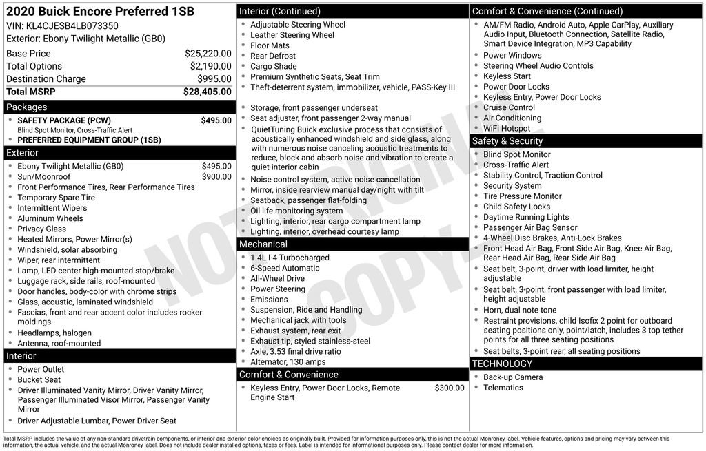 Used 2020 Buick Encore Preferred w/ Safety Package image 6