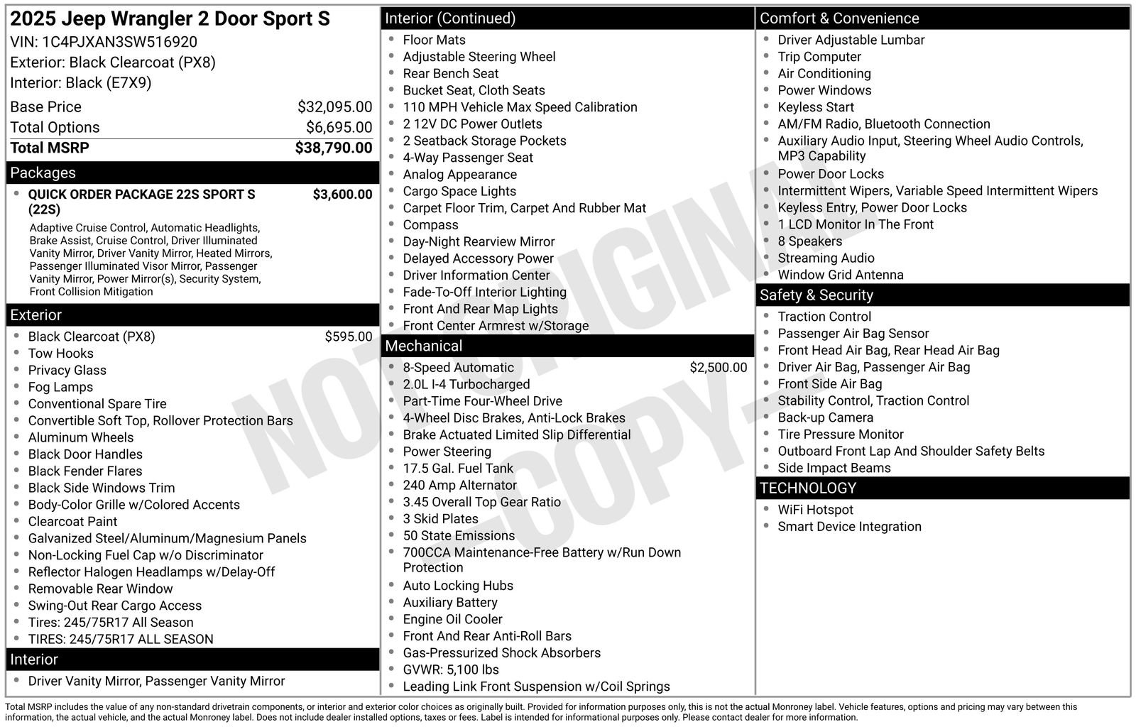 New 2025 Jeep Wrangler Sport image 24