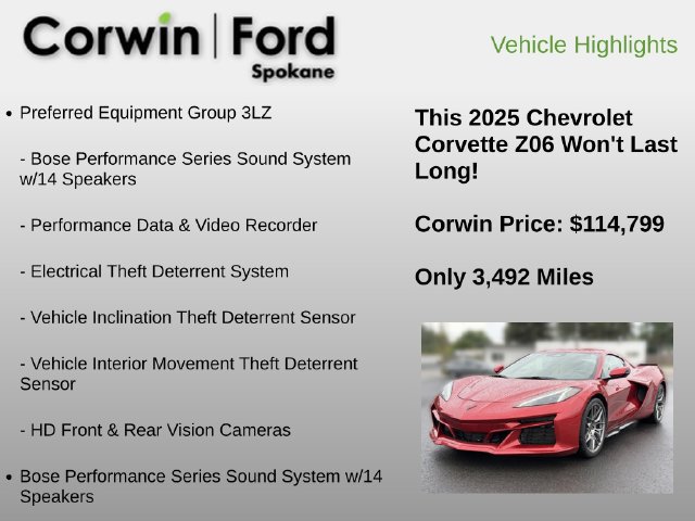 Used 2025 Chevrolet Corvette Z06 RWD image 18