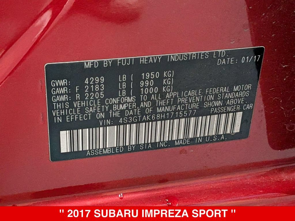 Used 2017 Subaru Impreza 2.0i Sport AWD/4WD image 34