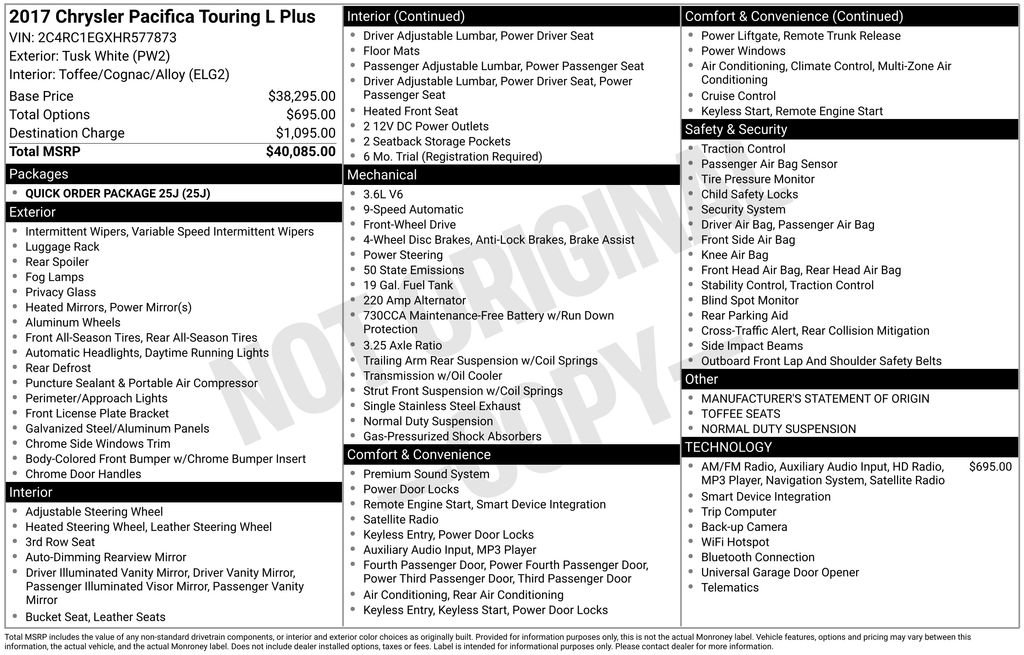 Used 2017 Chrysler Pacifica Touring-L Plus image 54