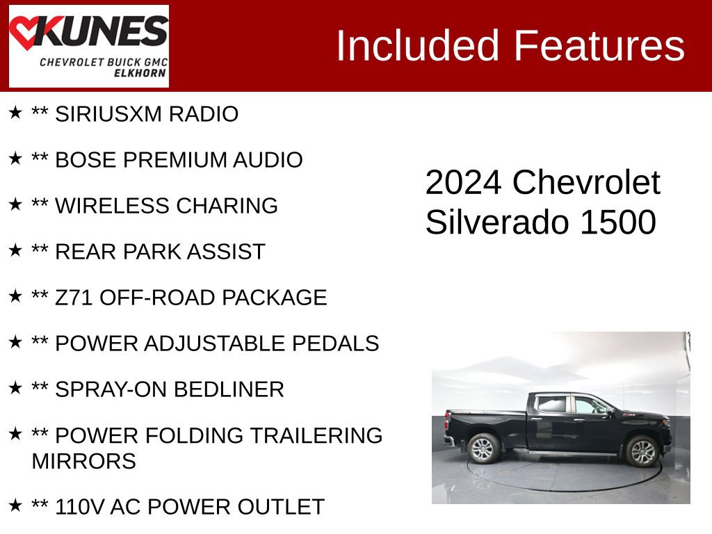 Used 2024 Chevrolet Silverado 1500 LTZ w/ Technology Package AWD/4WD image 3