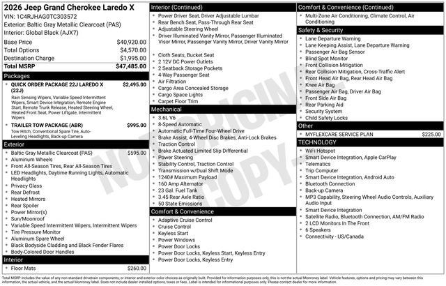 New 2026 Jeep Grand Cherokee Laredo X AWD/4WD image 39