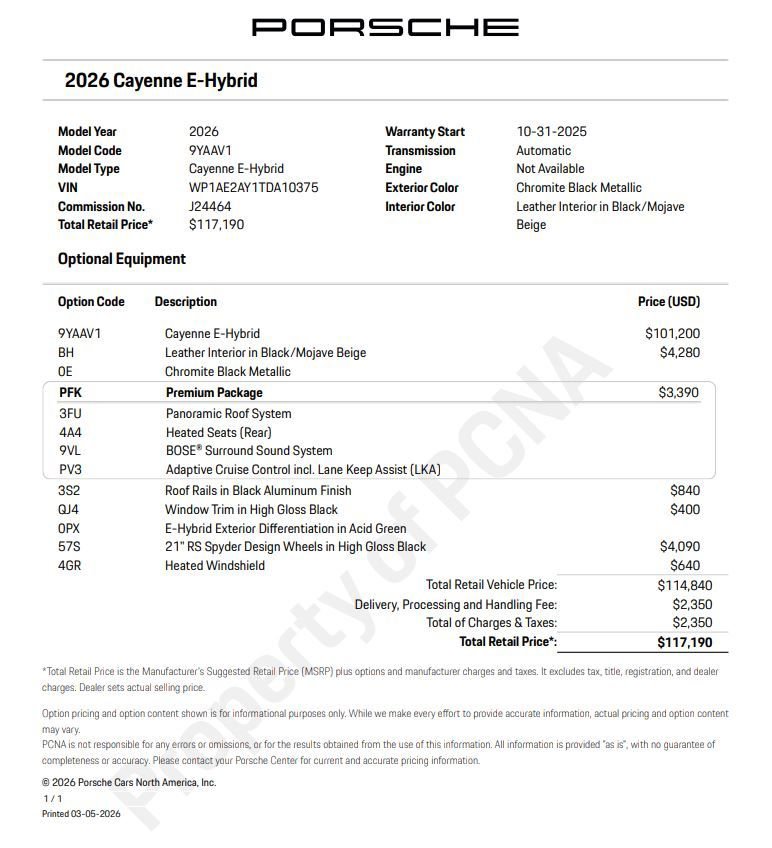 New 2026 Porsche Cayenne E-Hybrid image 6
