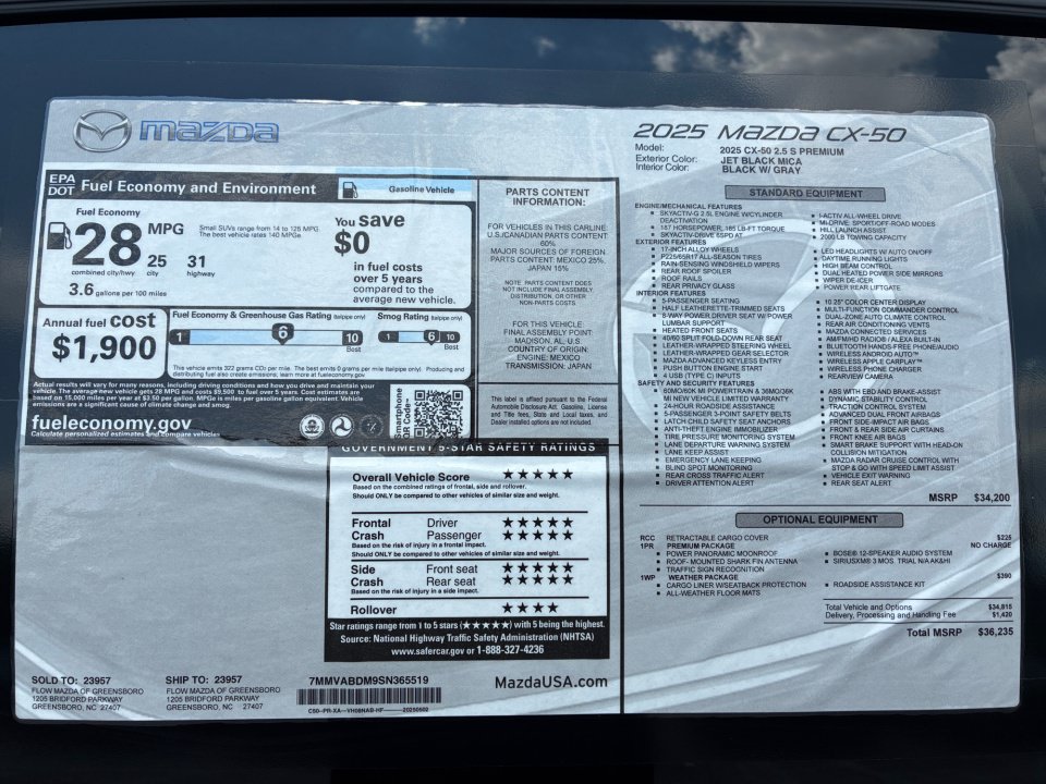 Certified 2025 MAZDA CX-50 AWD 2.5 S w/ Weather Package image 33