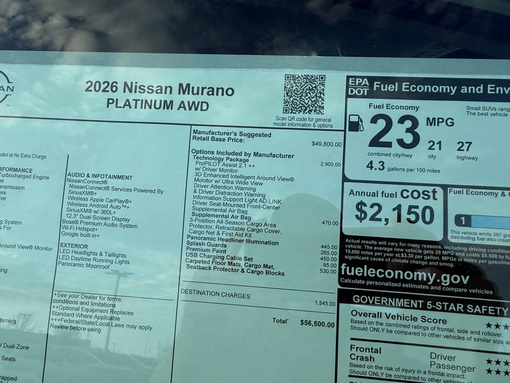 New 2026 Nissan Murano Platinum w/ Technology Package AWD/4WD image 44