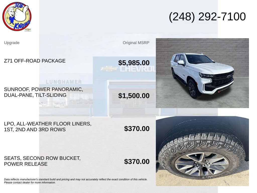 Used 2024 Chevrolet Tahoe Z71 w/ Z71 Off-Road Package AWD/4WD image 5