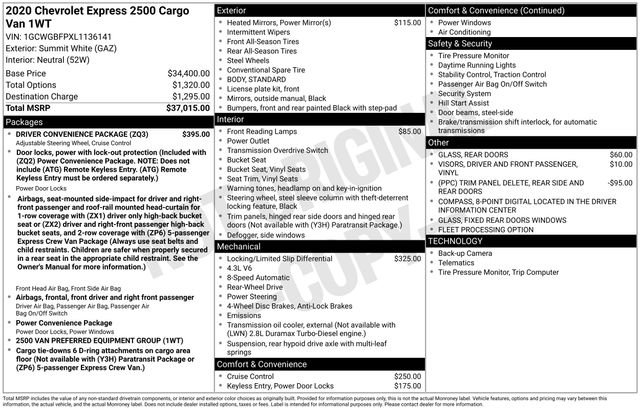 Used 2020 Chevrolet Express 2500 Extended w/ Driver Convenience Package image 37