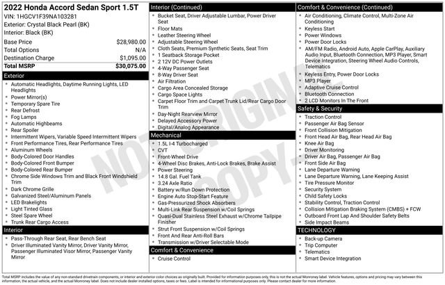 Used 2022 Honda Accord Sport image 30