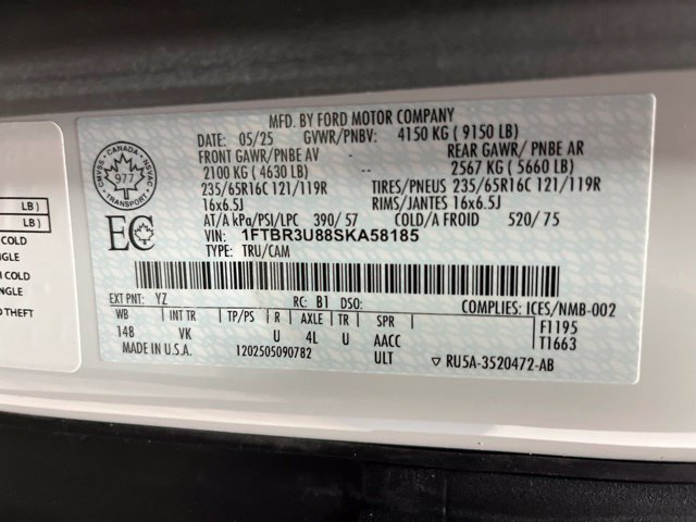 Used 2025 Ford Transit 250 148 High Roof Extended AWD w/ Load Area Protection Package image 30