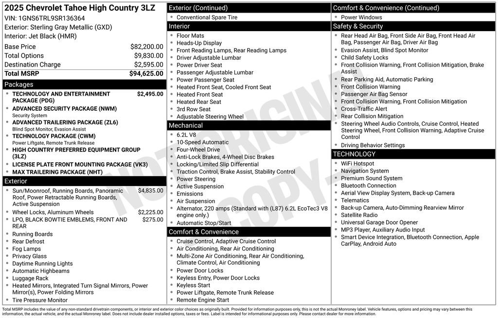 Used 2025 Chevrolet Tahoe High Country AWD/4WD image 48