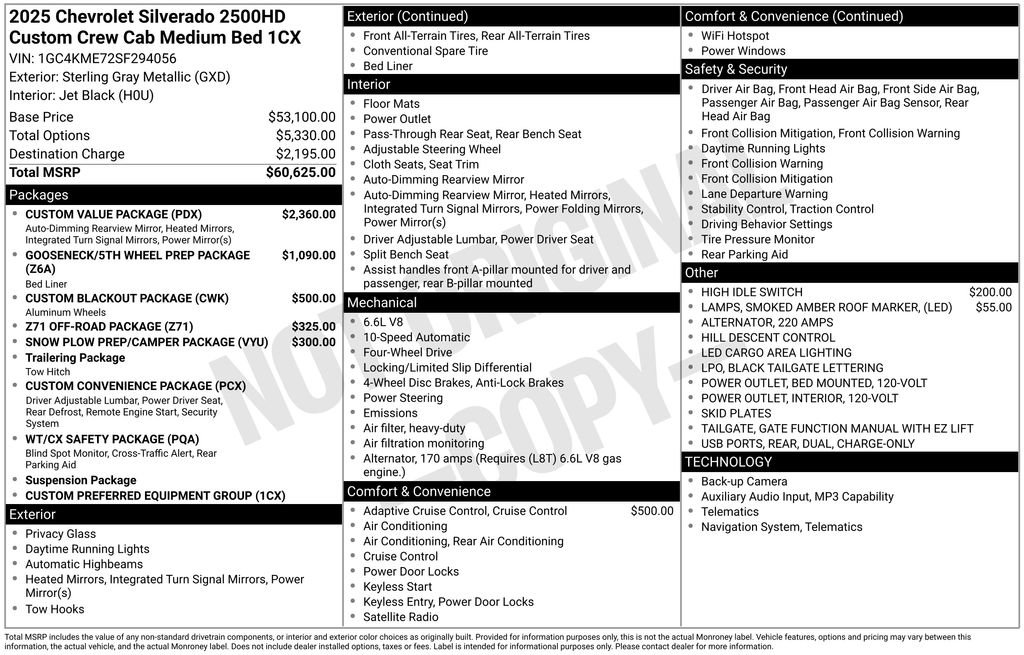 Used 2025 Chevrolet Silverado 2500 Custom w/ Custom Value Package AWD/4WD image 4