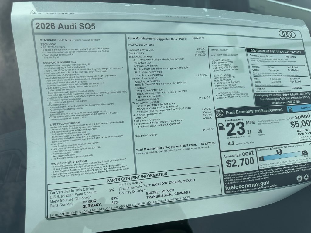 New 2026 Audi SQ5 Premium Plus AWD/4WD image 33