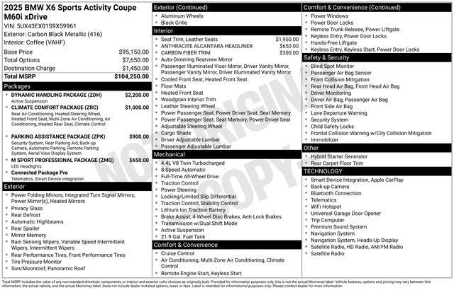 Certified 2025 BMW X6 M60i w/ Dynamic Handling Package AWD/4WD image 42