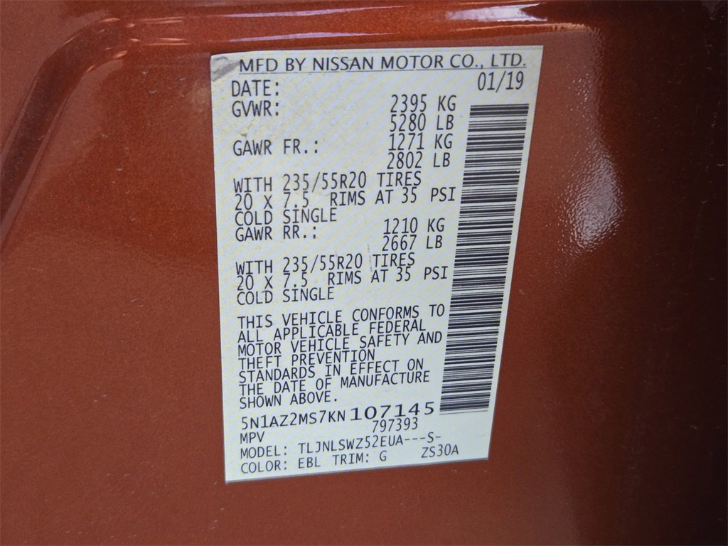 Used 2019 Nissan Murano Platinum w/ Cargo Package image 34