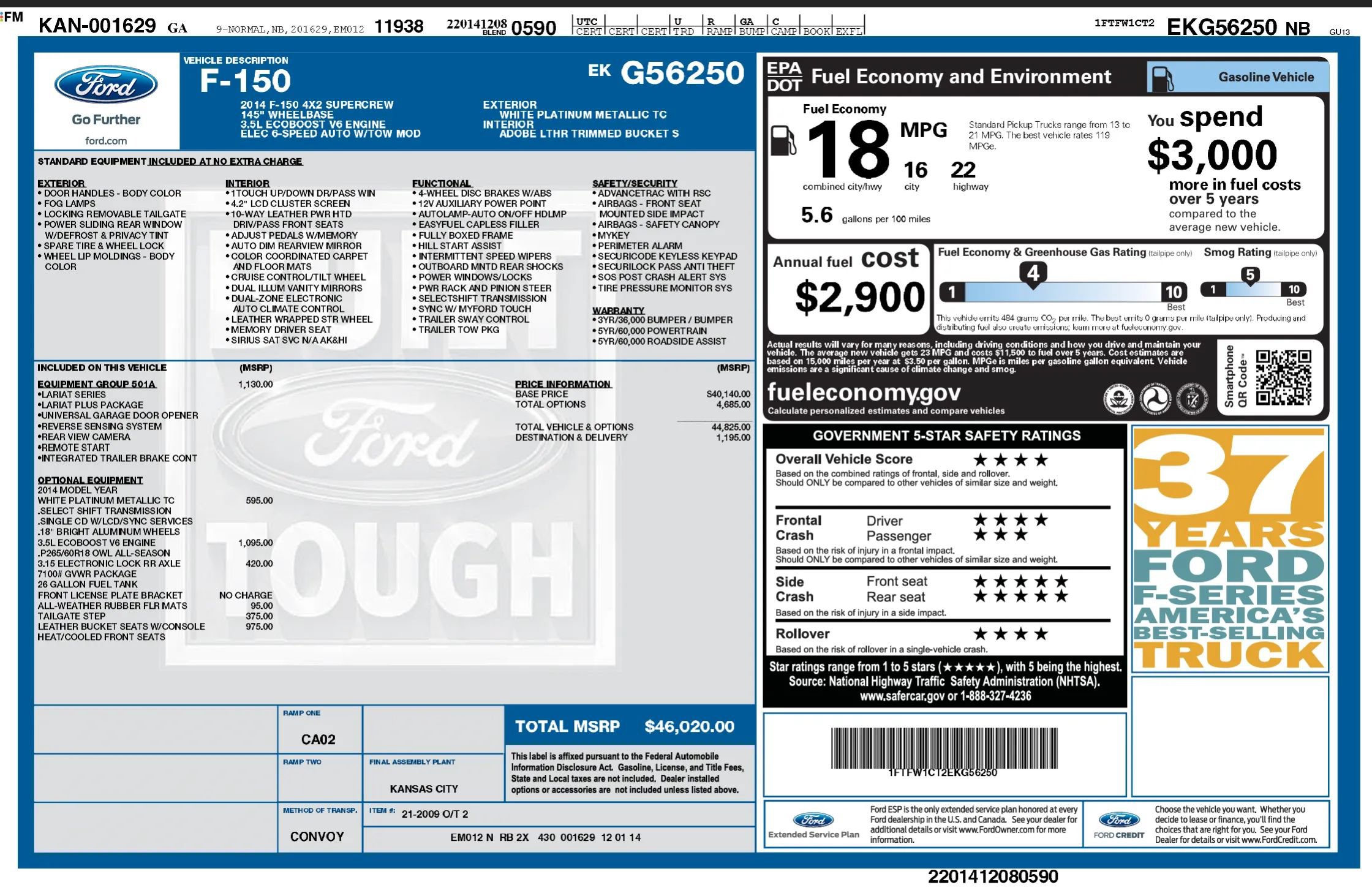 Used 2014 Ford F150 Lariat w/ Equipment Group 501A Mid RWD image 14