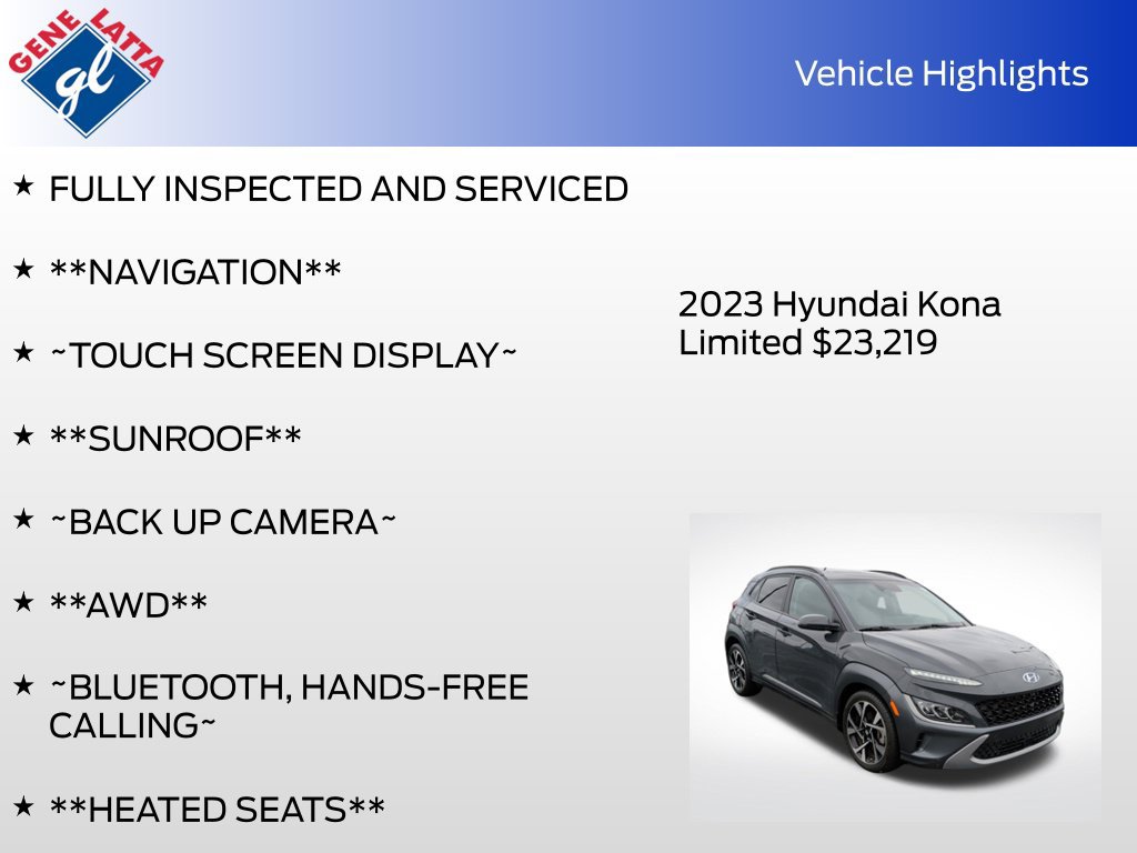 Used 2023 Hyundai Kona Limited AWD/4WD image 34
