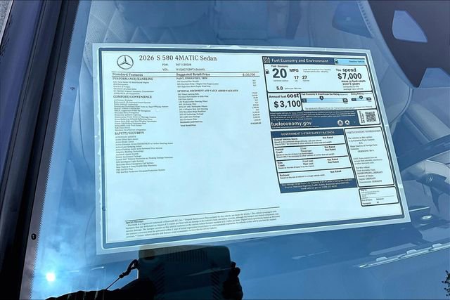 New 2026 Mercedes-Benz S 580 4MATIC Sedan image 17