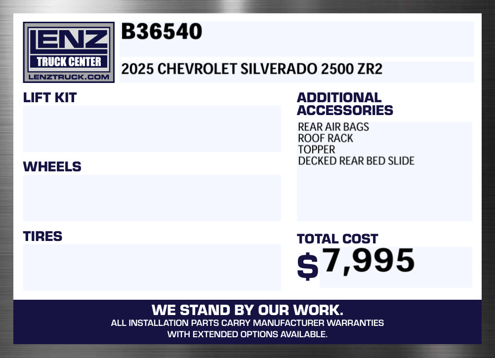 Used 2025 Chevrolet Silverado 2500 ZR2 w/ Technology Package AWD/4WD image 2