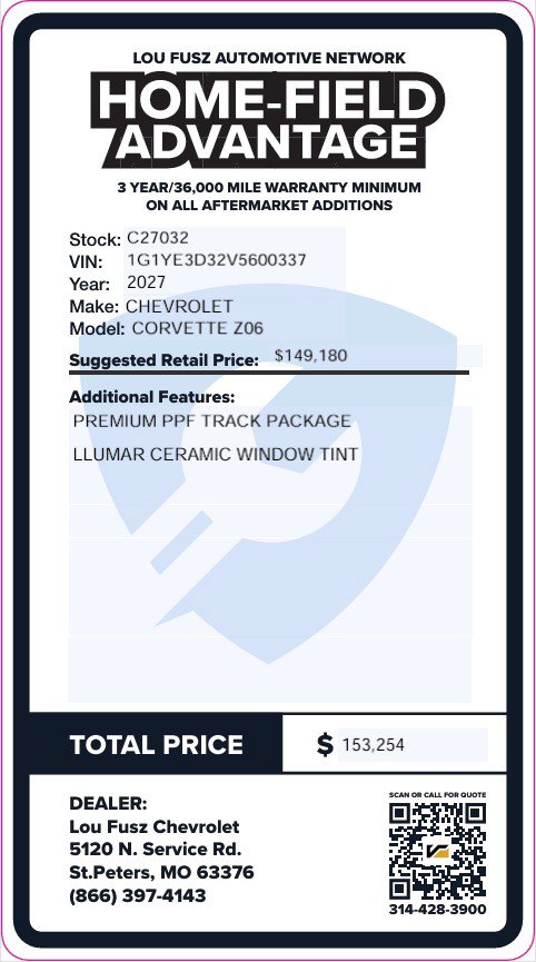 New 2027 Chevrolet Corvette Z06 w/ Battery Protection Package RWD image 2