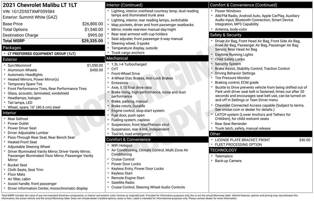 Used 2021 Chevrolet Malibu LT FWD image 7