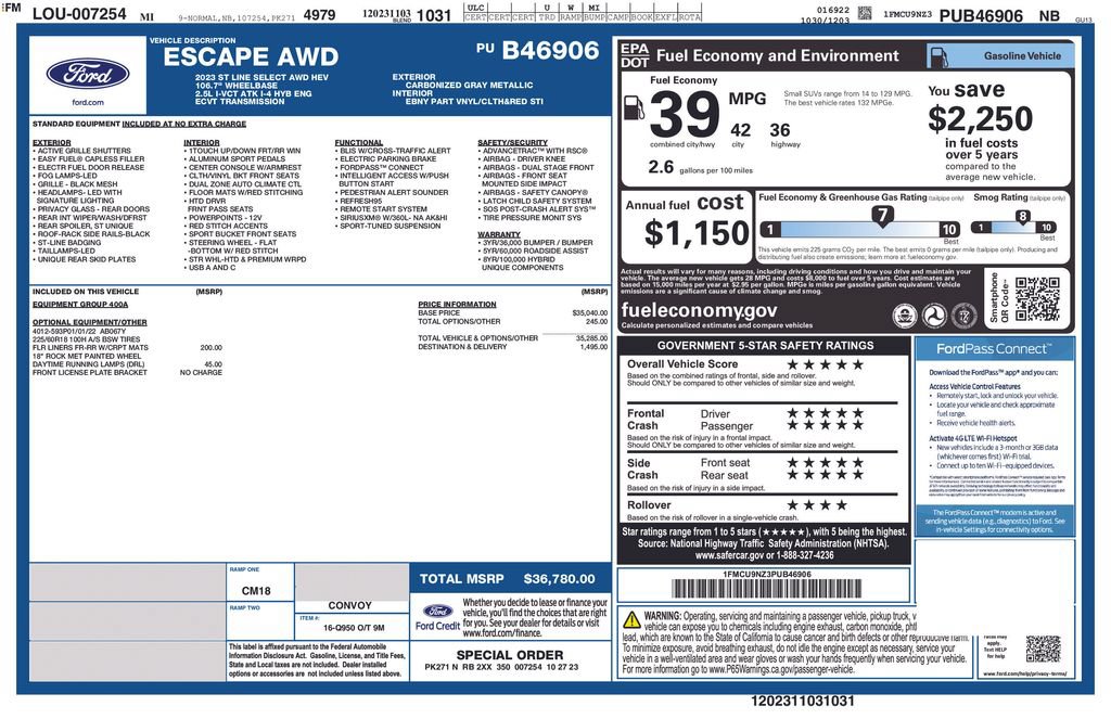 Used 2023 Ford Escape ST-Line Select AWD/4WD image 31