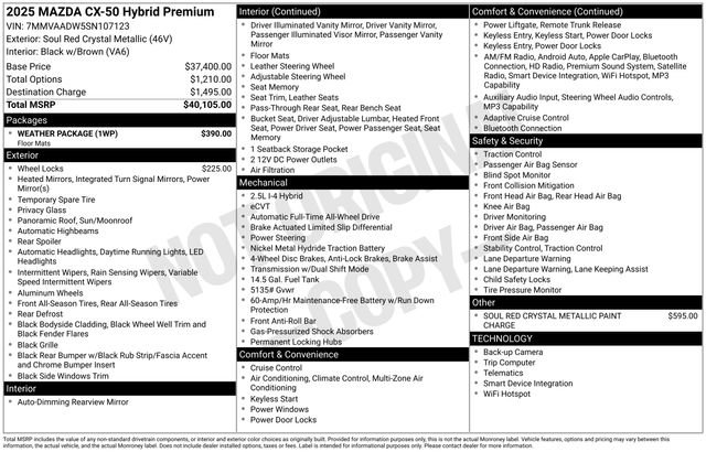 Certified 2025 MAZDA CX-50 AWD 2.5 Hybrid w/ Weather Package image 5