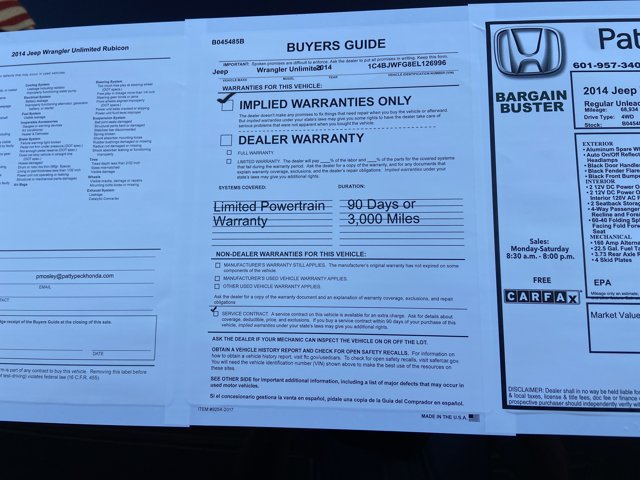 Used 2014 Jeep Wrangler Unlimited Rubicon w/ Connectivity Group AWD/4WD image 6