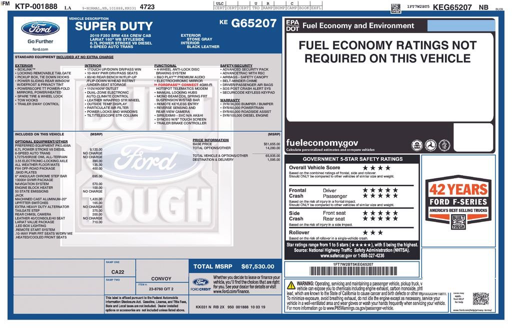 Used 2019 Ford F250 Lariat w/ Lariat Value Package image 7