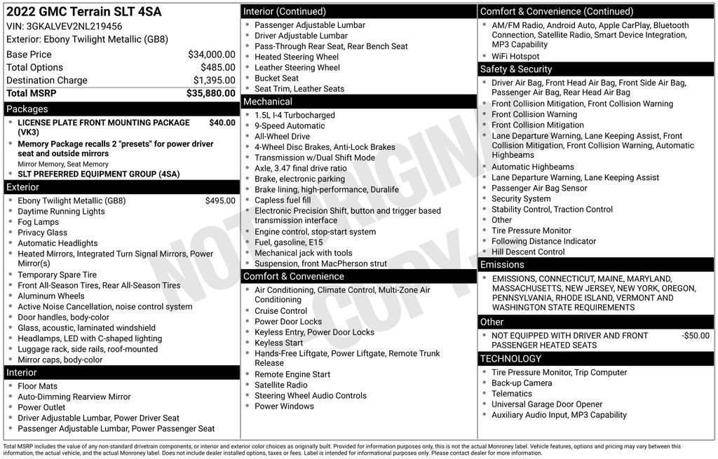 Used 2022 GMC Terrain SLT image 42