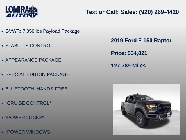 Used 2019 Ford F150 Raptor w/ Equipment Group 802A Luxury AWD/4WD image 21