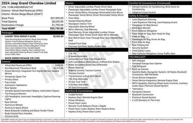 Used 2024 Jeep Grand Cherokee Limited w/ Luxury Tech Group II image 38