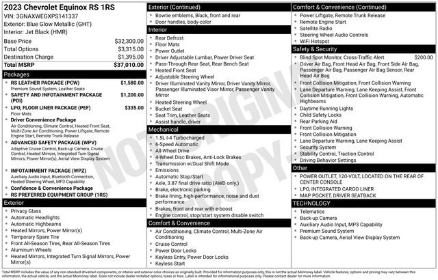 Used 2023 Chevrolet Equinox RS w/ RS Leather Package image 4