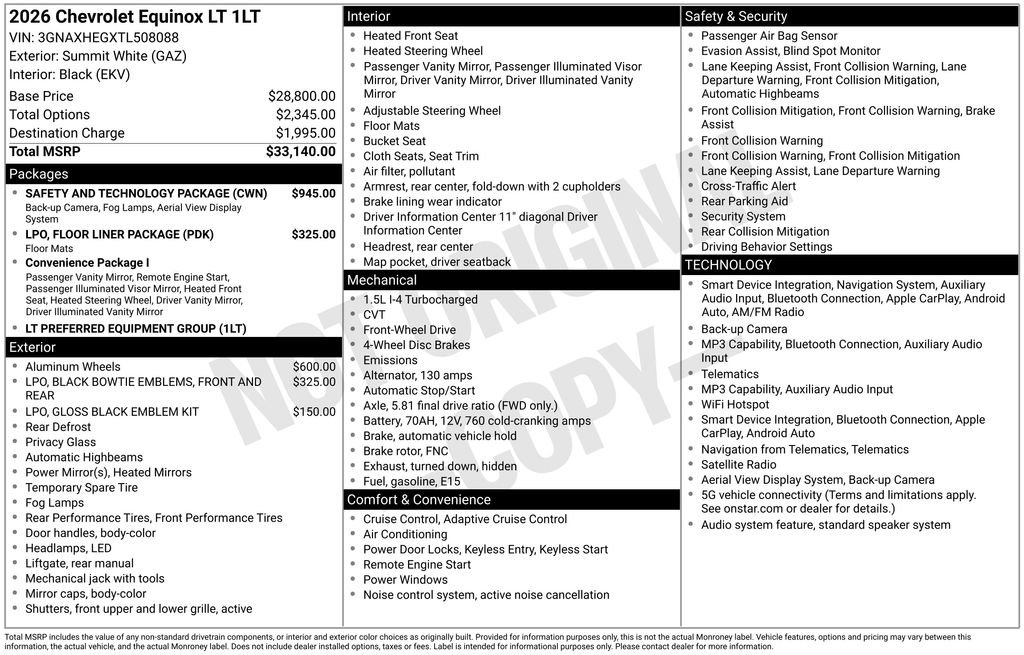 New 2026 Chevrolet Equinox LT w/ Safety and Technology Package FWD image 2