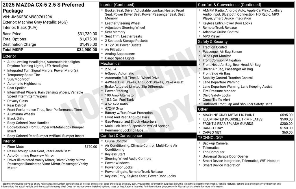 Used 2025 MAZDA CX-5 AWD 2.5 S w/ Preferred Package image 3