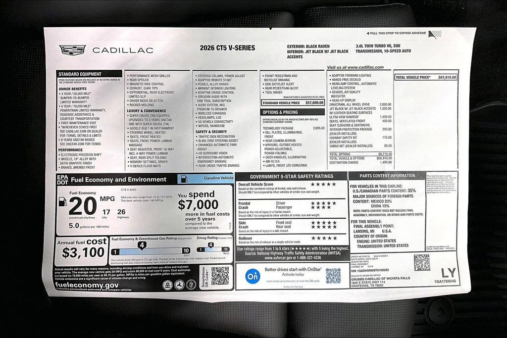 New 2026 Cadillac CT5 V w/ Technology Package image 42