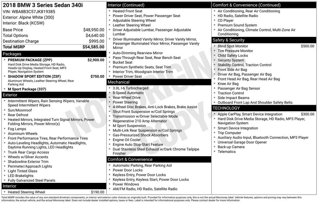 Used 2018 BMW 340i Sedan w/ Premium Package image 5