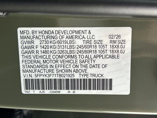 New 2026 Honda Ridgeline TrailSport+ image 21